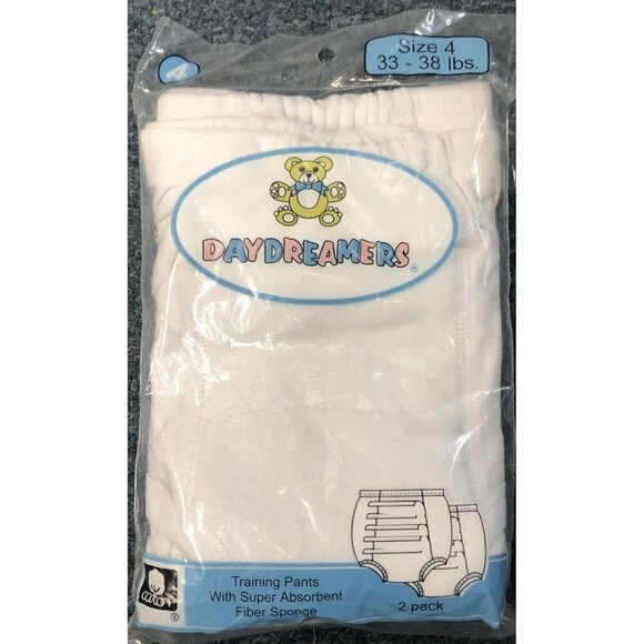 Day Dreamers Training Pants Sz 4 White 33-38 Lb - Picture 1 of 2